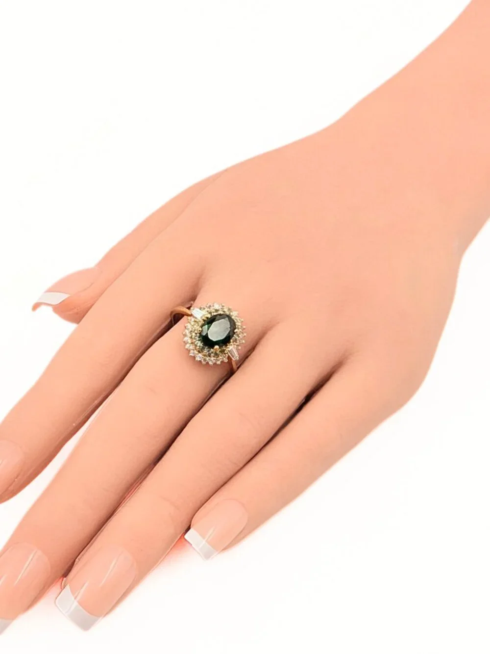 Contemporary Marked BBJ Sterling Silver Vermiel Tourmaline Topaz Ring Sz 10